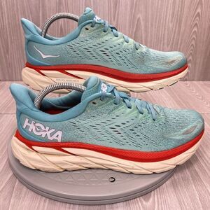 Hoka One Women's Clifton 8 Blue Mesh Running Athletic Shoes Sneakers Sz 9.5